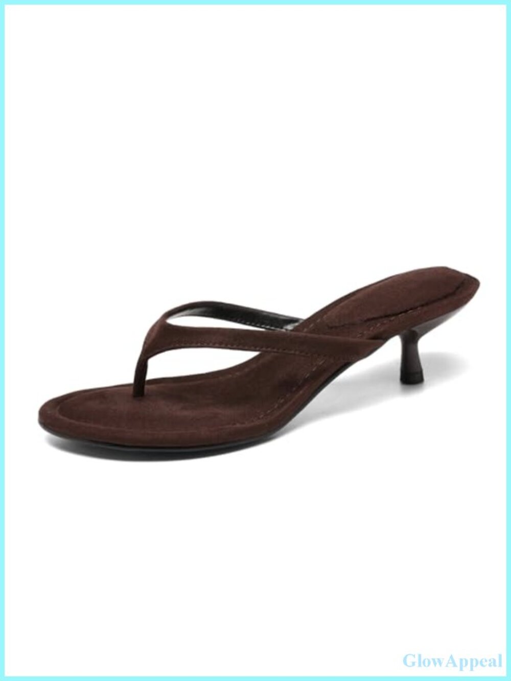 Kitten Heel Flip Flop Sandals, Open Round Toe Thong Heeled Sandals